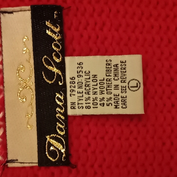 Vintage Dana Scott Embellished Hoilday Ugly Christmas Sweater New Years Eve Sz L - Picture 7 of 9